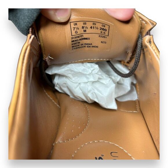 Clarks Size 8.5 Derby Dress Shoes Brown Leather Cap Toe Lace Up Solid - Picture 7 of 7